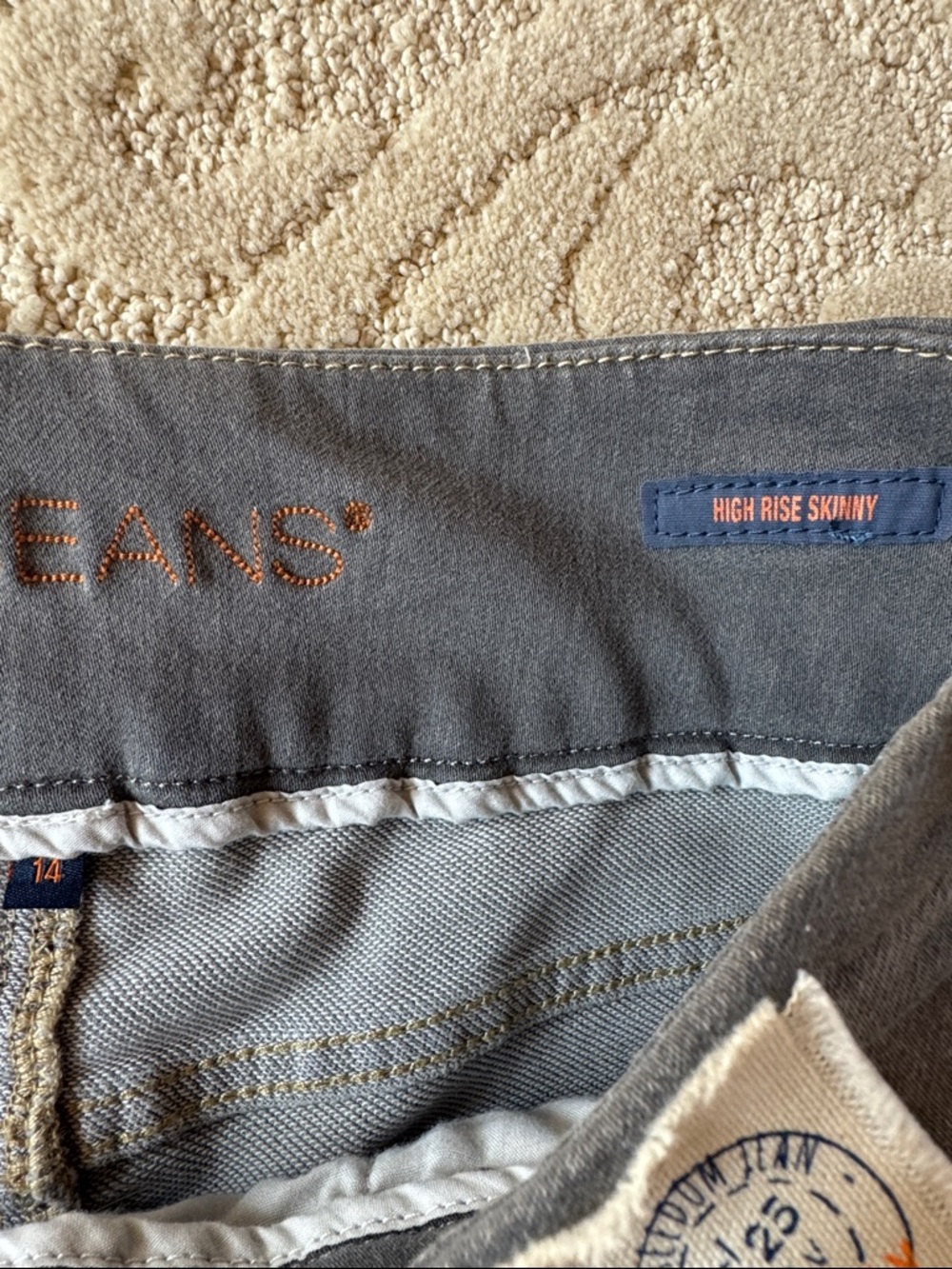 JAG Knit Denim High Rise Skinny Jeggings - Grey Size 14 NWT - Picture 4 of 9